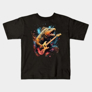 Trout Playing Guitar Kids T-Shirt